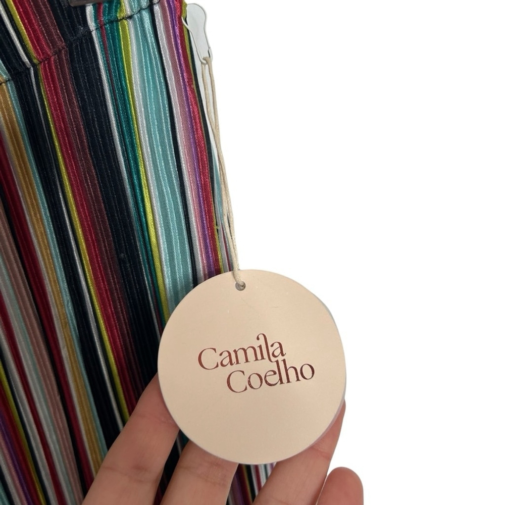 Camila Coelho Revolve Jaggar Multi Color High Waist Stripe Flare Pull On Pant S - Picture 5 of 9